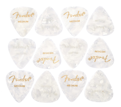Fender White Pearloid Pick Set M