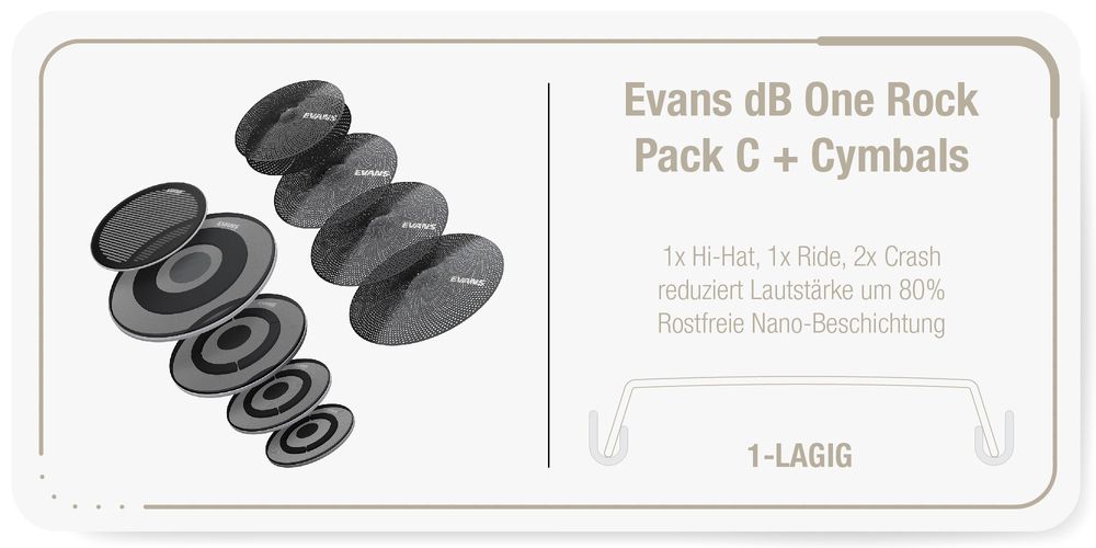 Evans dB One Rock Pack C. + Cymbals