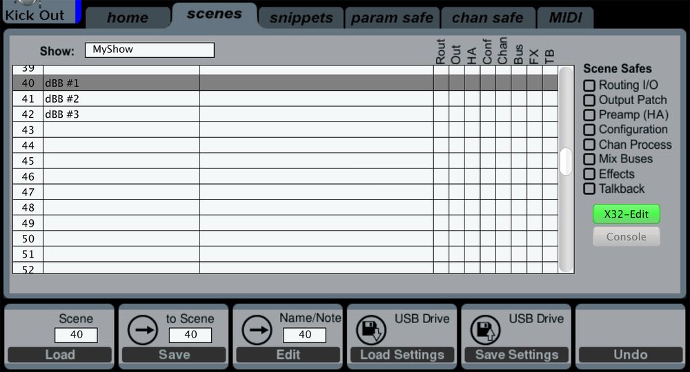 Szenenmanagement eines Digitalmixers
