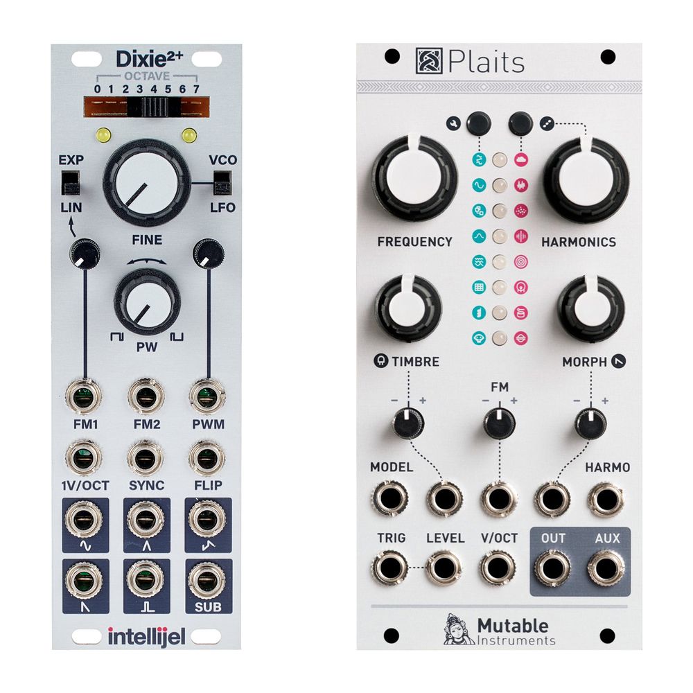 Der analoge Dixie II+ und der digitale Plaits-Oszillator stellen komplett unterschiedliche Sound-Ansätze dar.]