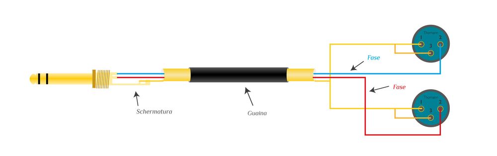 Cavo audio jack stereo - 2 XLR
