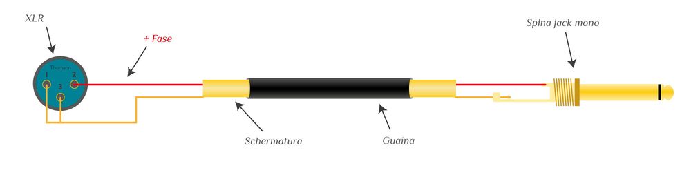 Cavo microfonico asimmetrico (sbilanciato)