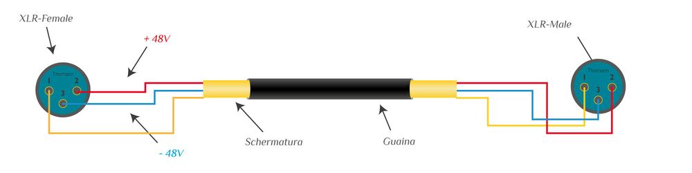 Cavo microfonico simmetrico XLR - XLR