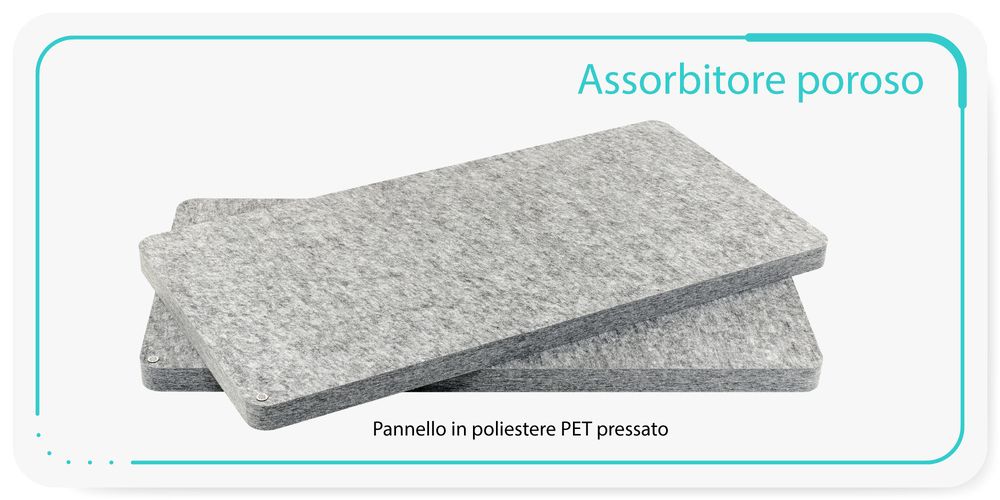 Assorbitori in pannelli di poliestere PET poroso