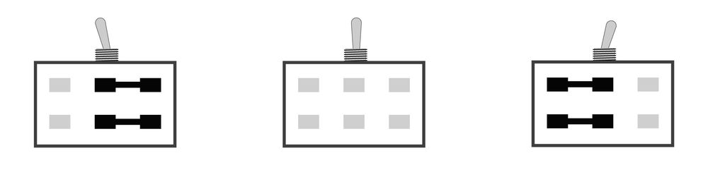 2-poliger Umschalter ( ON/OFF/ON)