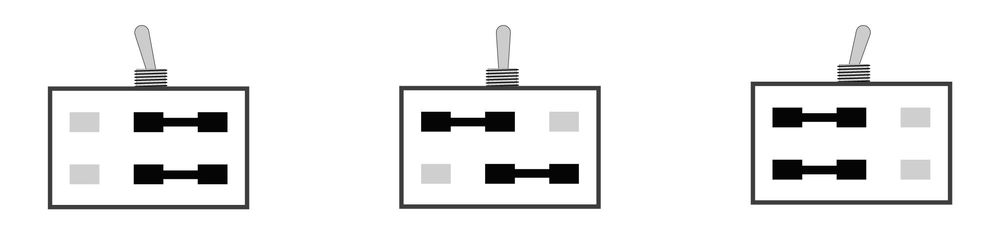 2-poliger Umschalter ( ON/ON/ON)