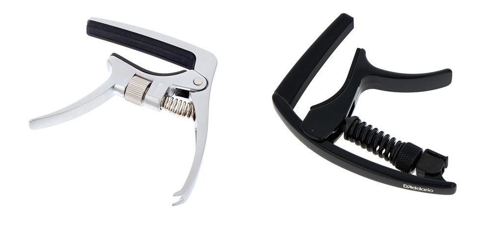Art.-Nr. 426289 - Harley Benton inTune Tension Capo und Art.-Nr. 292116 - D'Addario Capo Tri Action PW CP 09