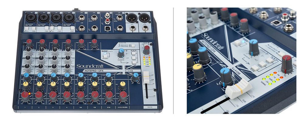 Kompakter Analogmixer mit eingebautem Effektgerät