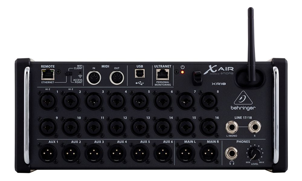 Kleiner digitaler Rackmixer mit 18 Eingängen, sechs Monitorwegen und integriertem WiFi Hotspot