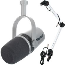 Shure MV 7 Silver Stand Bundle