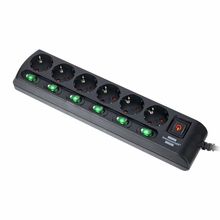 Brennenstuhl 6-Way Socket Device Switchs BK