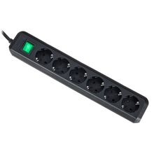 Brennenstuhl Eco-L 6 Way Split Sw 3m BK