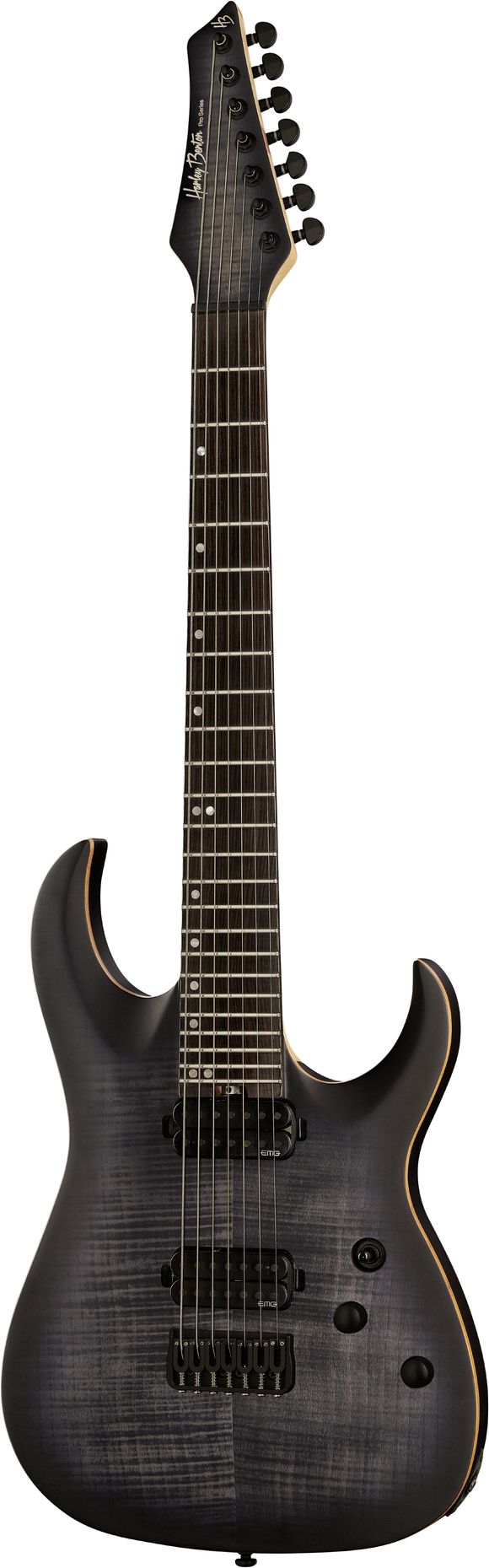 Harley Benton Amarok-7 Black Natural Flame Burst