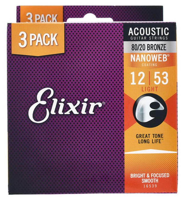 Elixir Nanoweb Light Acoustic 3P