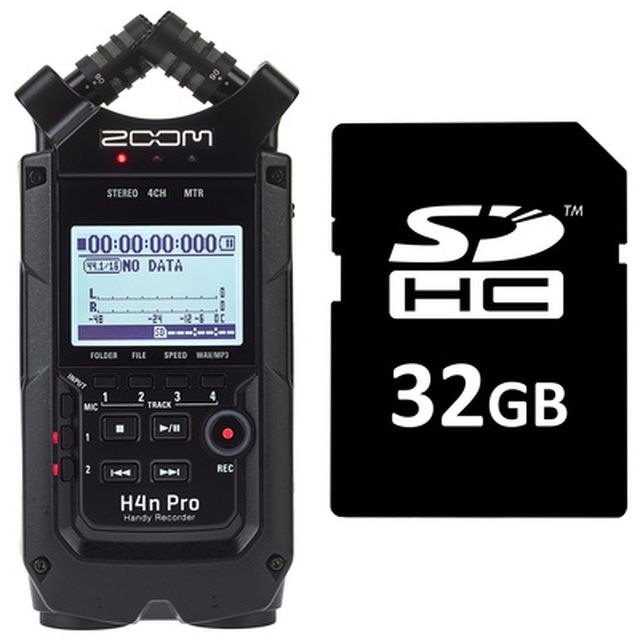 Zoom H4n Pro Black SD Card Bundle