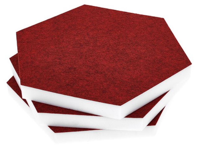 t.akustik Hexagon Melamine Bordeaux 25