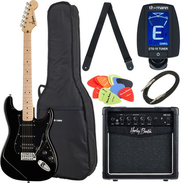 Squier Sonic Strat HSS Black Set