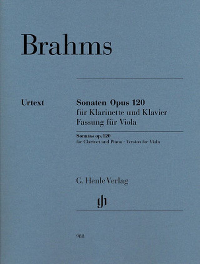 Henle Verlag Brahms 2 Sonaten Viola