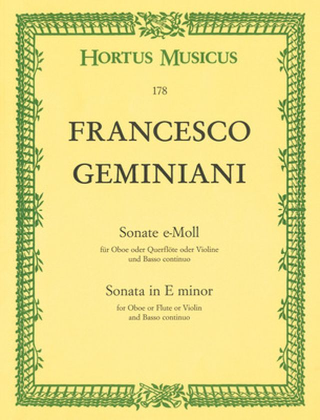 Bärenreiter Geminiani Sonate e-moll Oboe
