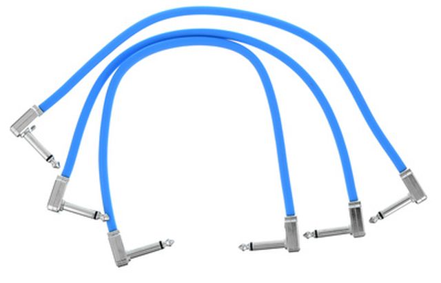 Ernie Ball Flat Patch Cable 12" blue set