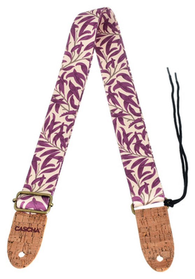 Cascha Ukulele Strap Mauve Leaves Veg