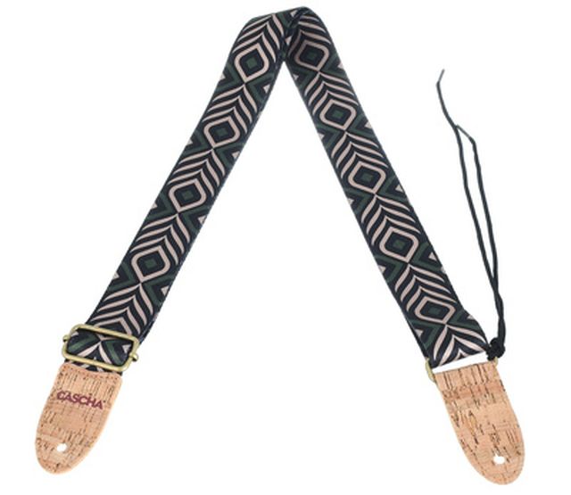 Cascha Ukulele Strap GR Chevron Veg