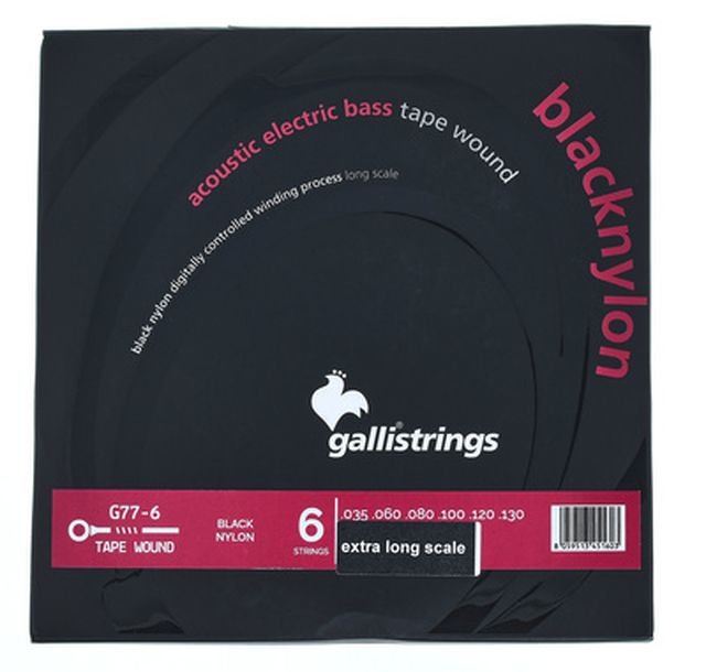 Galli Strings G77-6 Black Nylon Bass 36"