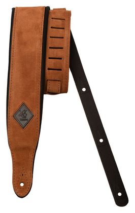 perri's oil leather guitar strap with contrast stitching