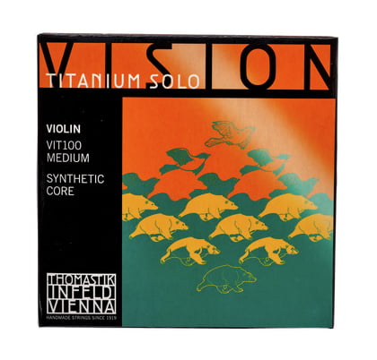 Thomastik Saiten für Violine Vision Titanium Solo Synthetic Core Satz 4/4 Mittel VIT100
