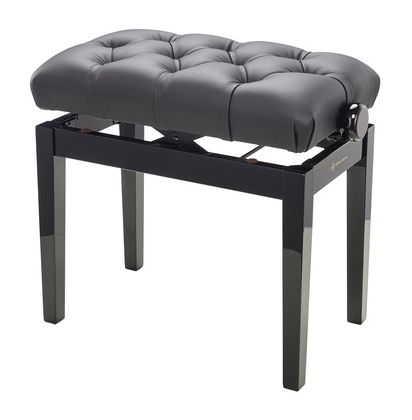 Tabouret Banquette Piano Réglable Et Pliable – HOMCOM Acier Et Similicuir Noir, Confort Mousse Dense
