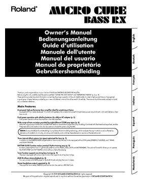 Roland micro cube bass rx manual pdf