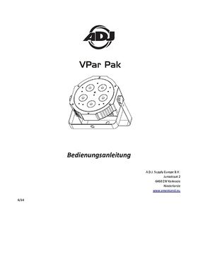Kit éclairage LED American DJ VPAR PAK - 2 PARs RGBA, Sac Et Télécommande Inclus