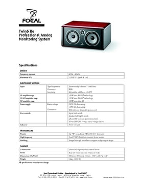 focal twin6 be frequency response