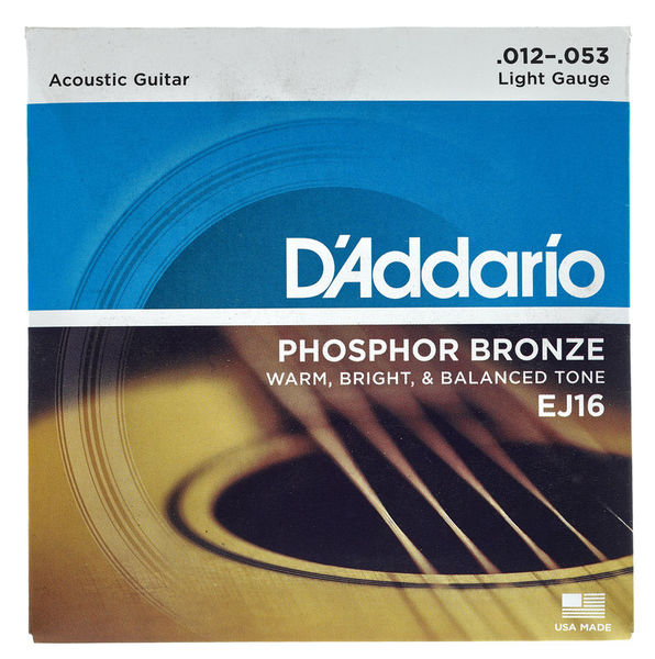 1. D'Addario EJ16 Phosphor Bronze Acoustic Guitar Strings