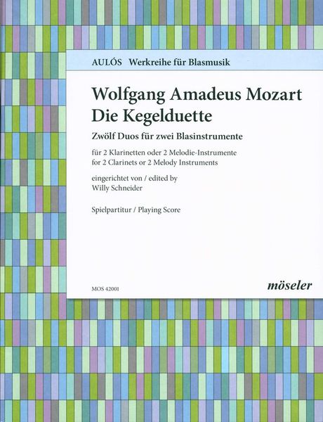 Möseler Verlag Mozart Kegelduette Clarinet