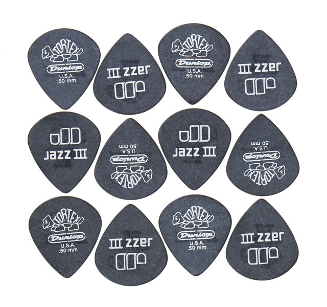 Dunlop Tortex Black Silver Jazz 50 6P
