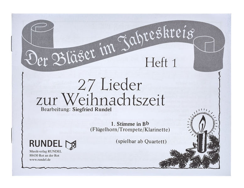 Musikverlag Rundel 27 Lieder Weihnacht 1 Bb