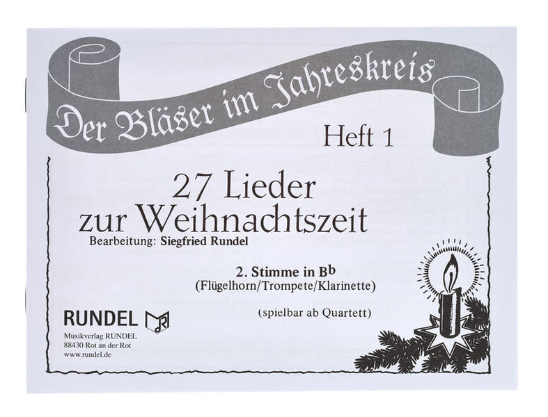Musikverlag Rundel 27 Lieder Weihnacht 2 Bb