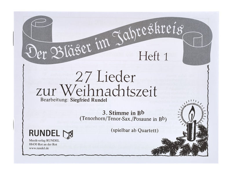 Musikverlag Rundel 27 Lieder Weihnacht 3 Bb