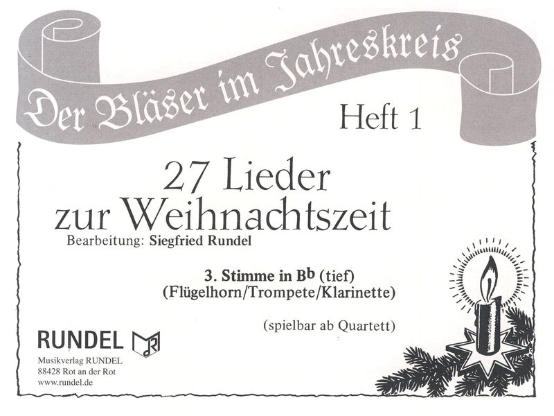 Musikverlag Rundel 27 Lieder Weihnacht 3 Bb T