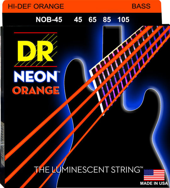 DR Strings NOB-45 Strings Set Neon Orange