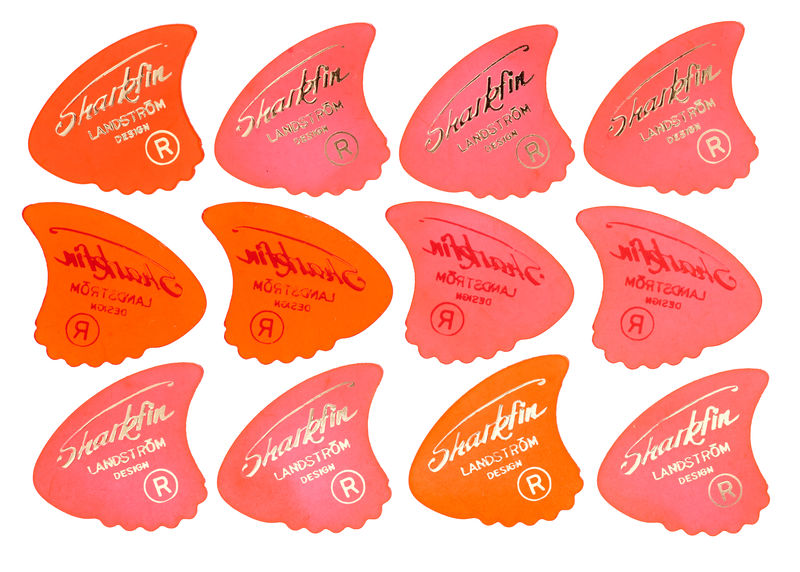 Sharkfin Pick Goldprint Soft Red