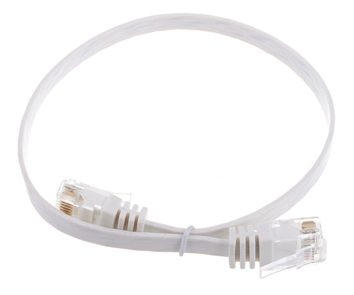 Lindy Cat6 Flach-Cable 0,3m White