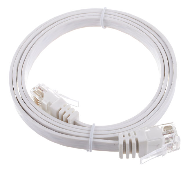 Lindy Cat6 Flach-Cable 1m White
