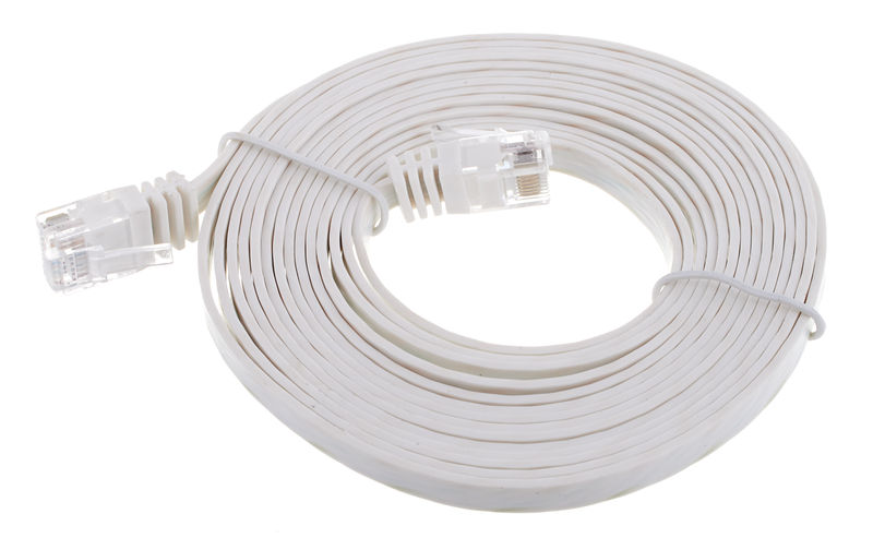 Lindy Cat6 Flach-Cable 3m White