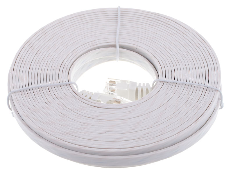 Lindy Cat6 Flach-Cable 10m White