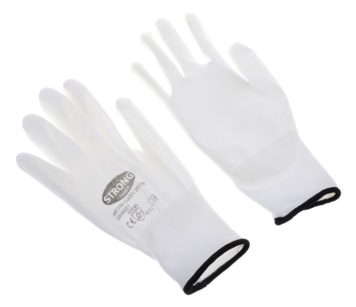 white nylon gloves