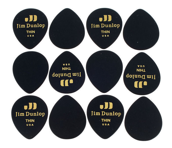 Dunlop Celluloid Teardrop Thin BK