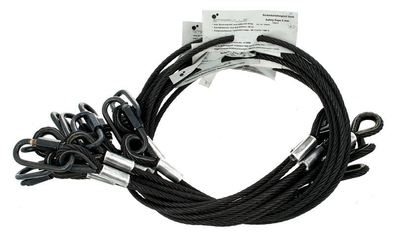 Stairville Safety Set 100cm/6mm Bk 10pcs
