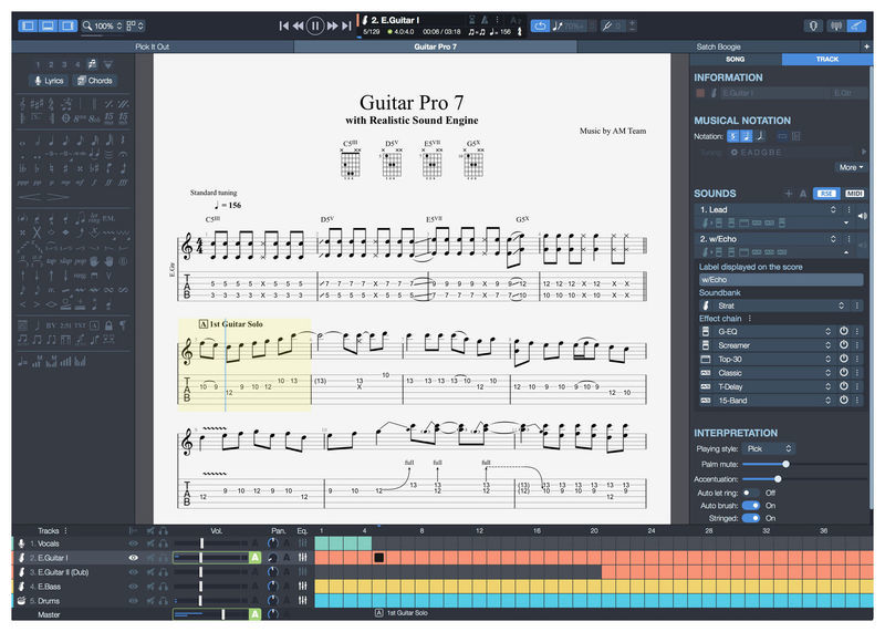 guitar pro 7 key signature